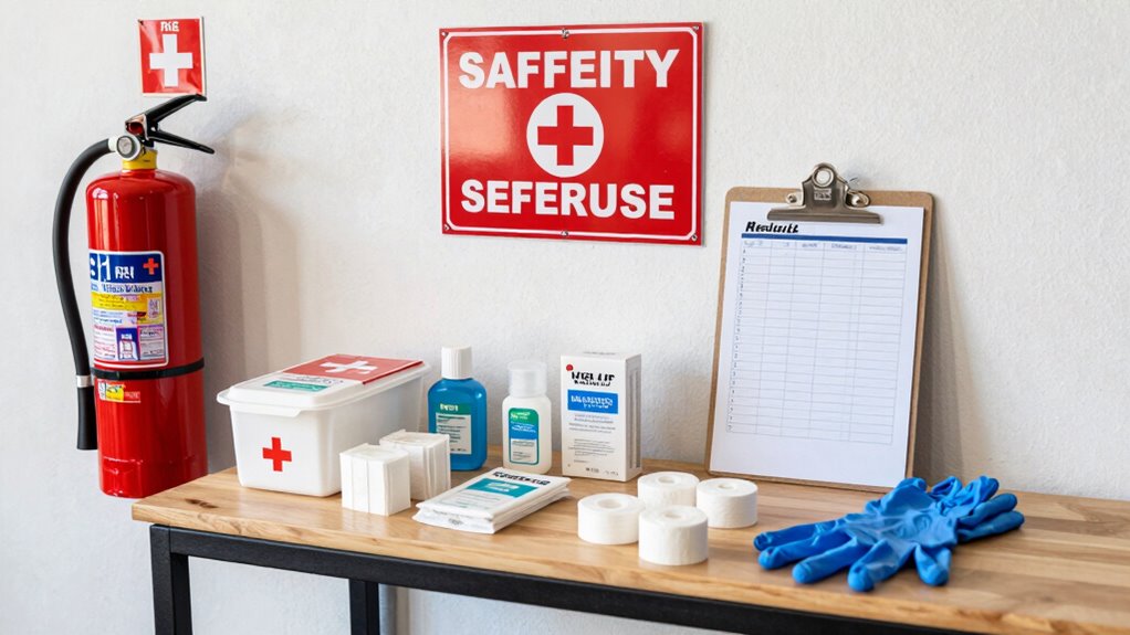 accessible stocked first aid kit