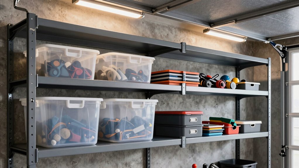 adjustable garage shelf depth