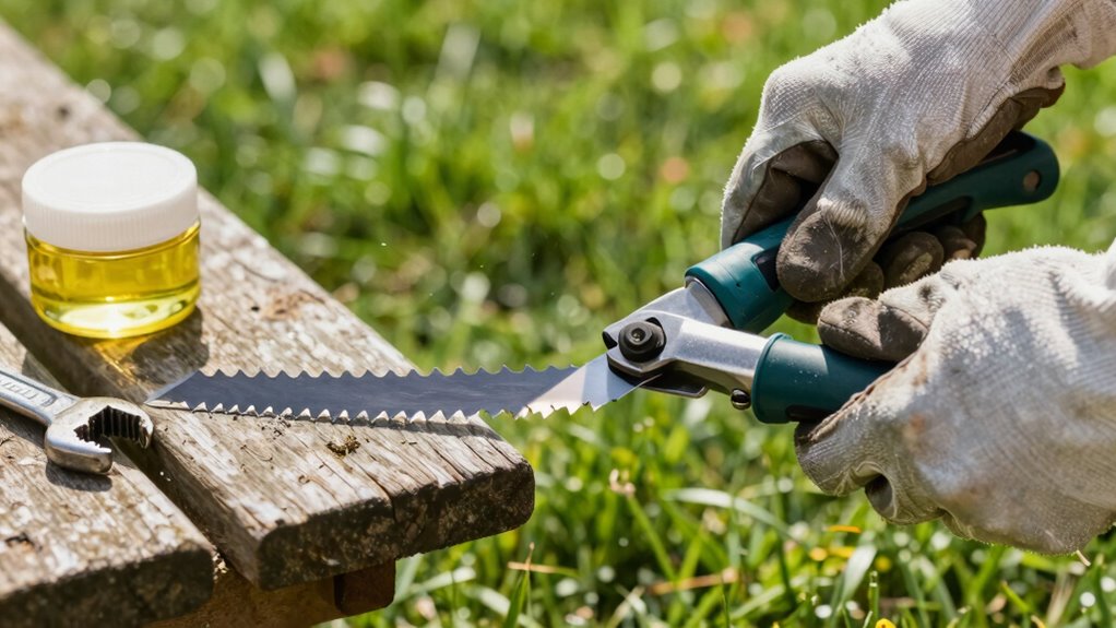 blade sharpening for lawn tools