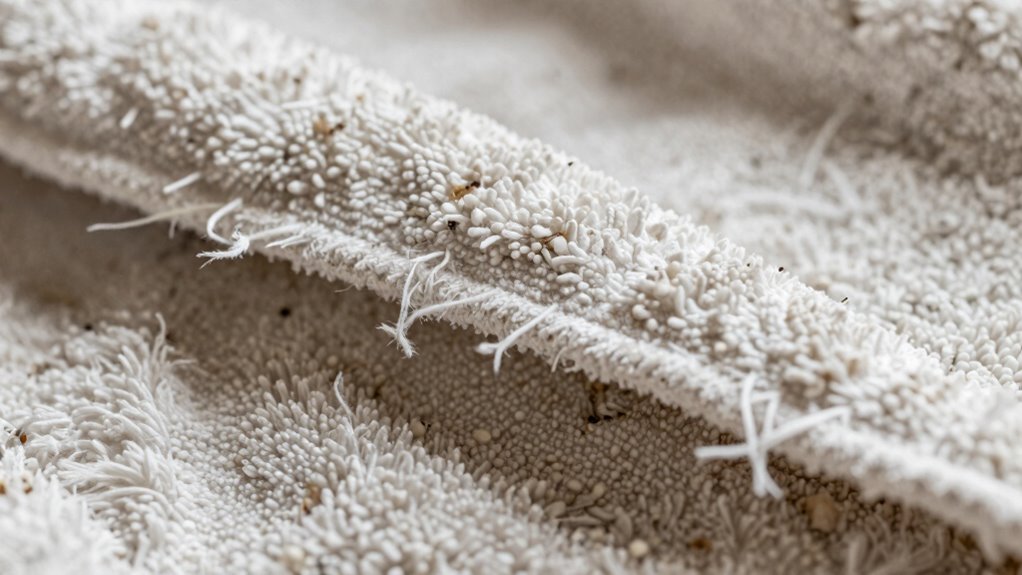 chemical buildup damages fibers