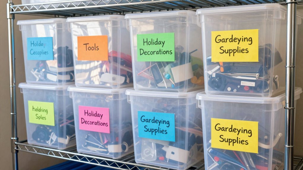 clear colorful organized labels