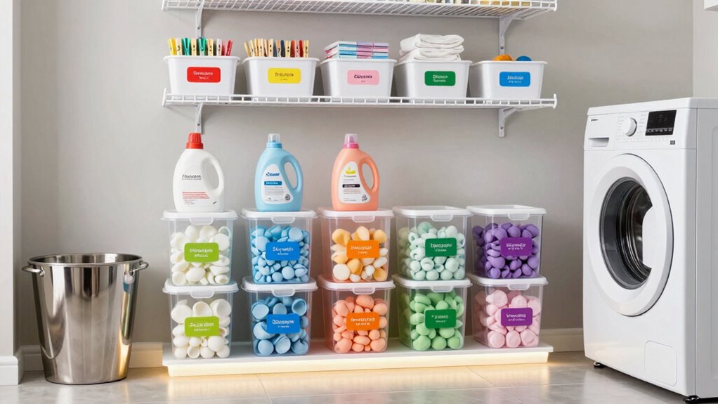 clear labels organized containers