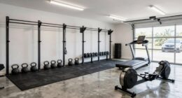 compact garage gym design
