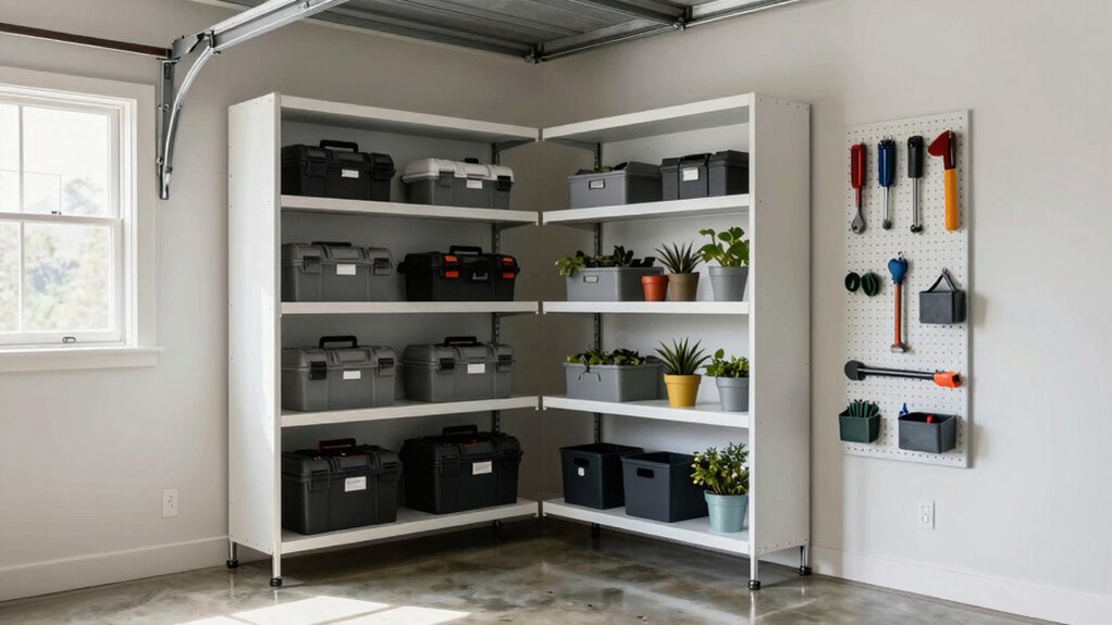 corner lighting and shelving