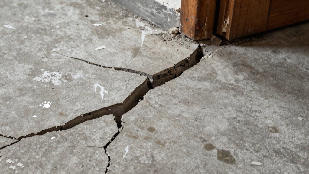 cracks shifting soil instability