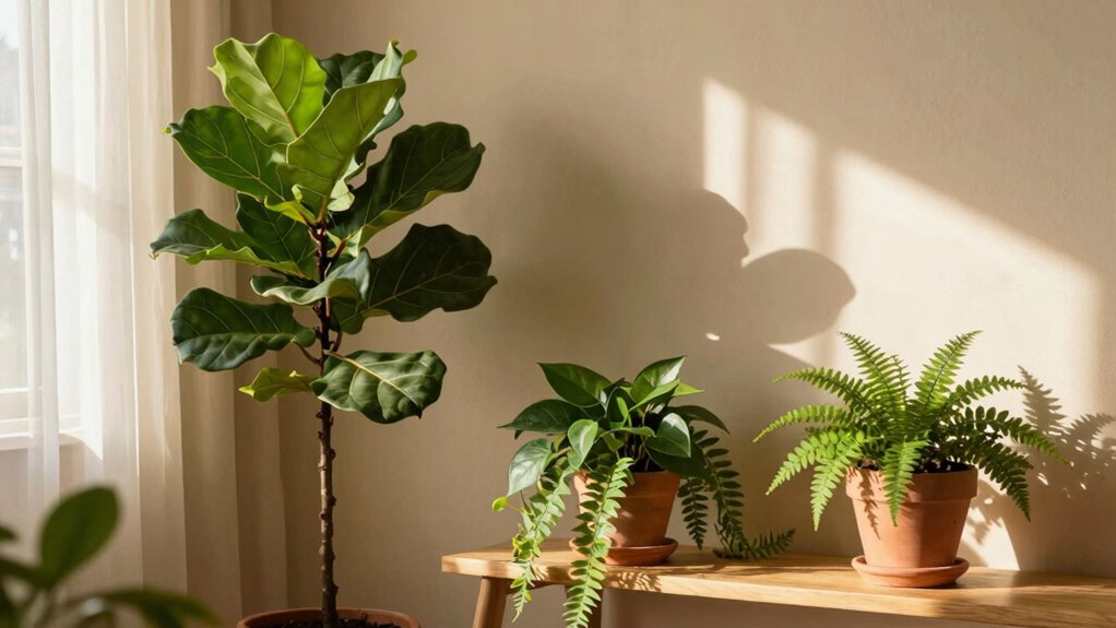 create calming indoor plant displays