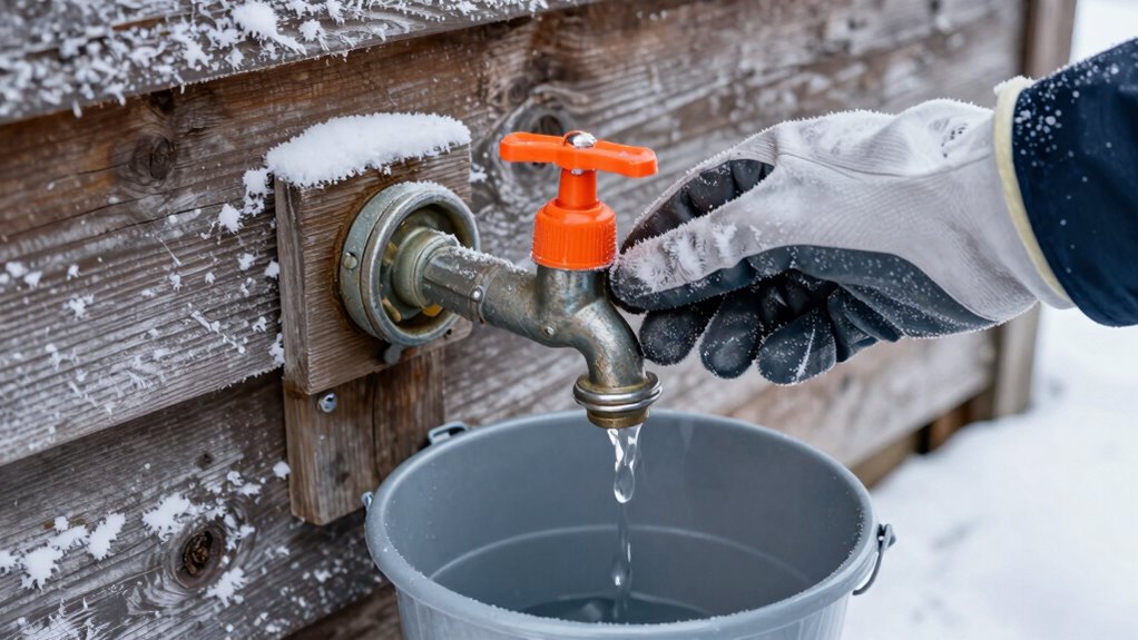 drain outdoor faucet completely
