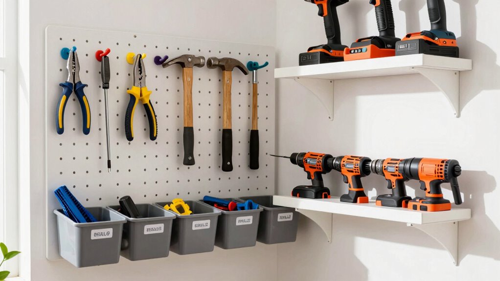 efficient organized workshop storage