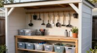 efficient outdoor shed organization