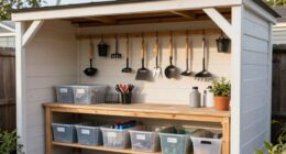 efficient outdoor shed organization