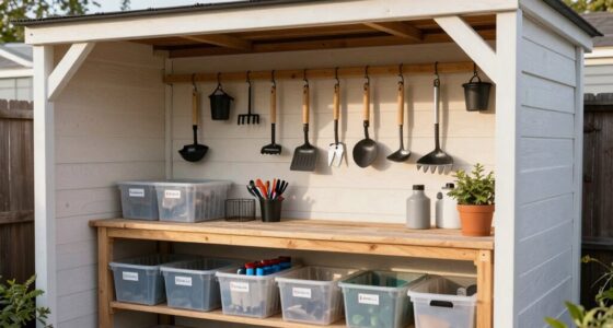 efficient outdoor shed organization