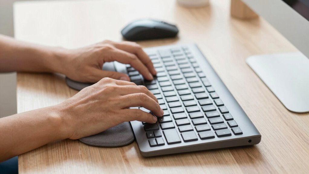 ergonomic setup prevents wrist strain