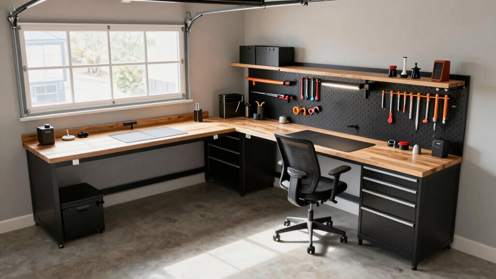 ergonomic well lit workspace setup