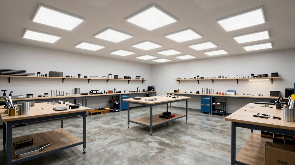 evenly distributed bright lighting