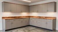 garage cabinets with butcher block