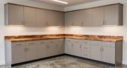 garage cabinets with butcher block