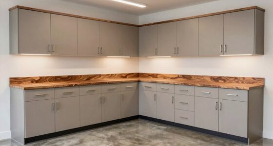 garage cabinets with butcher block
