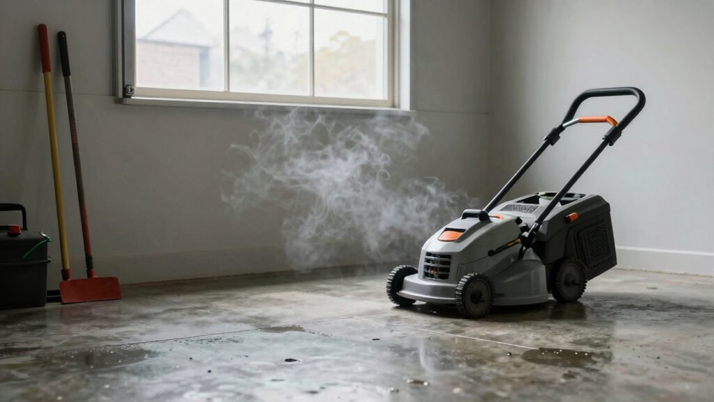 garage fumes from residues
