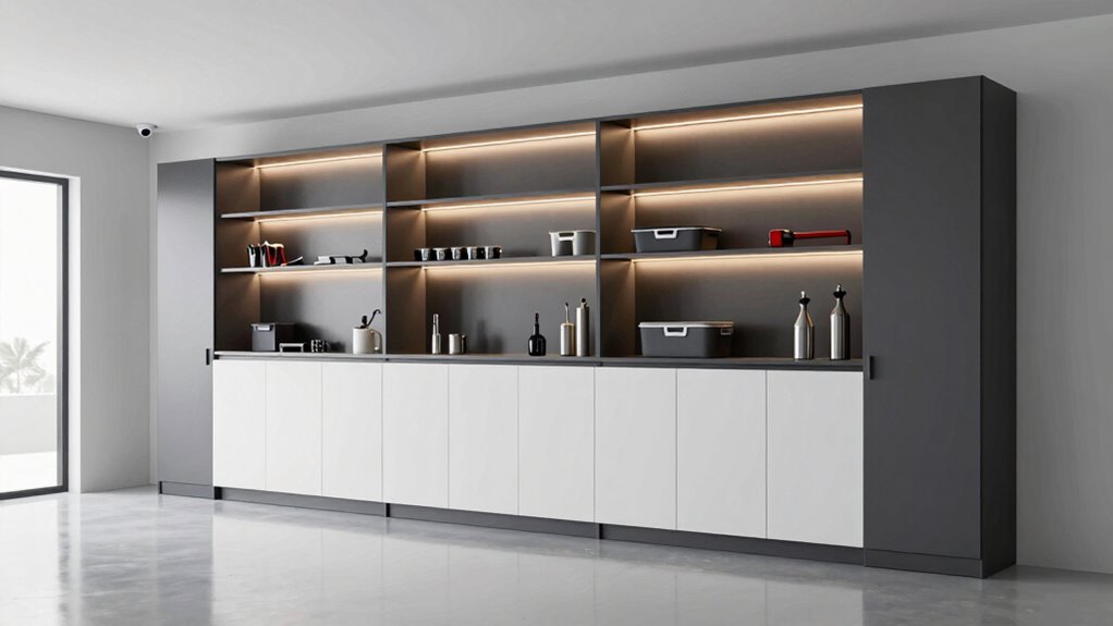 garage storage and lighting