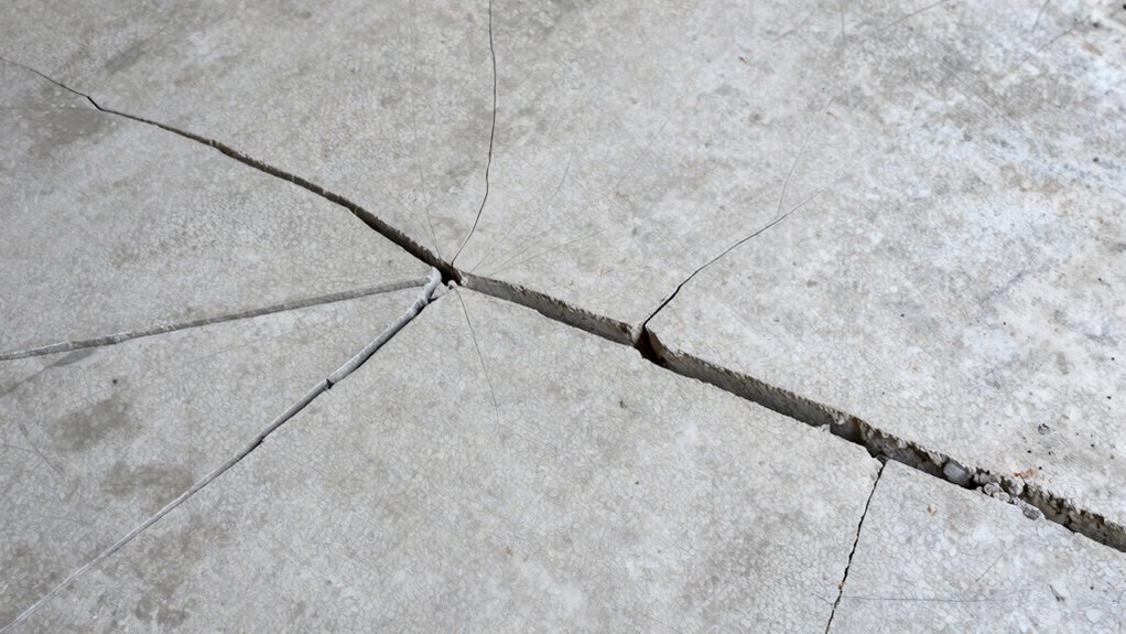 identifying garage floor cracks