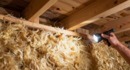 inspecting attic insulation levels
