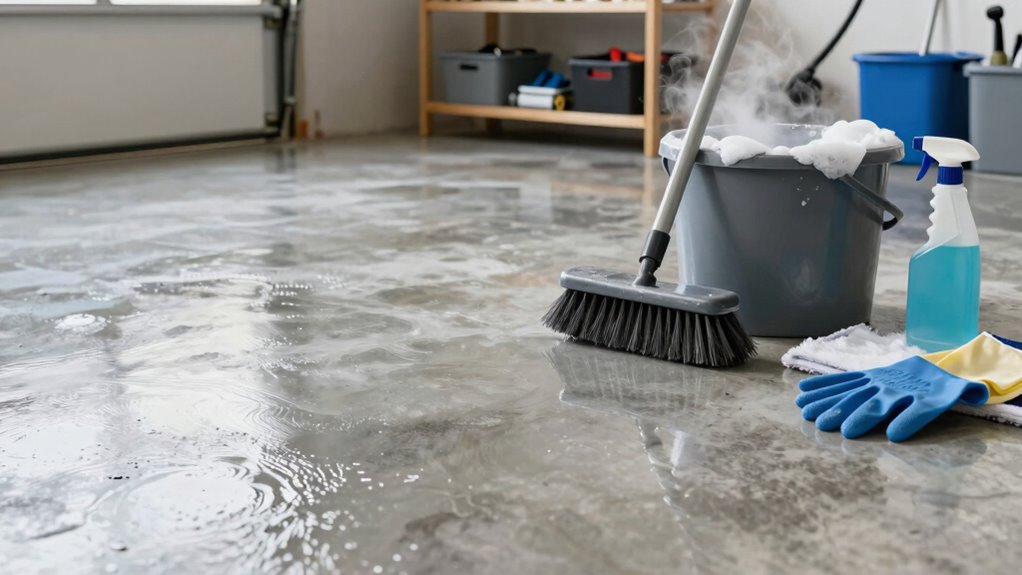 manual garage floor cleaning