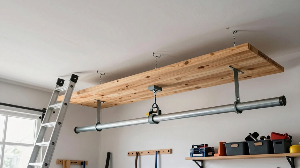 maximize space with ceiling hooks