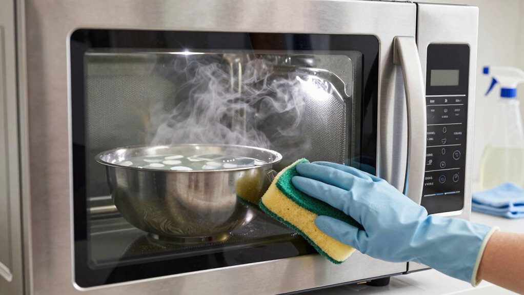 microwave cleaning with steam