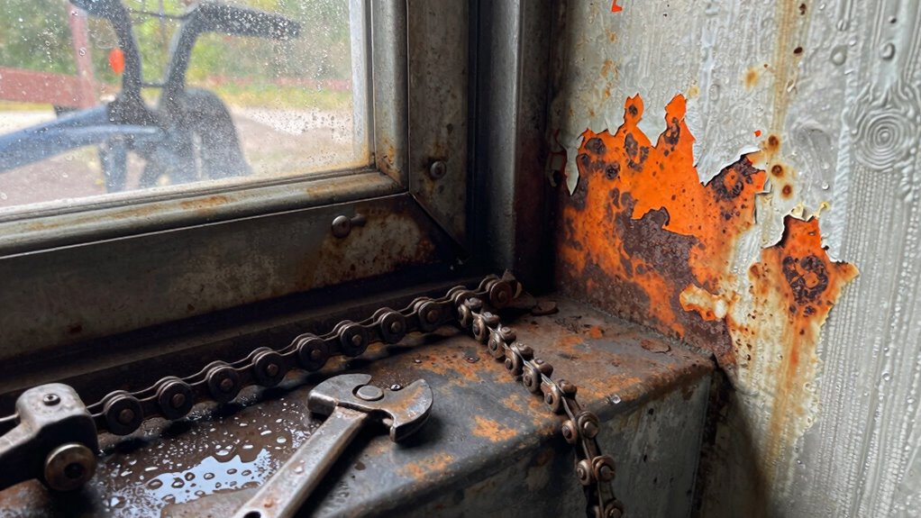 moisture causes rust buildup