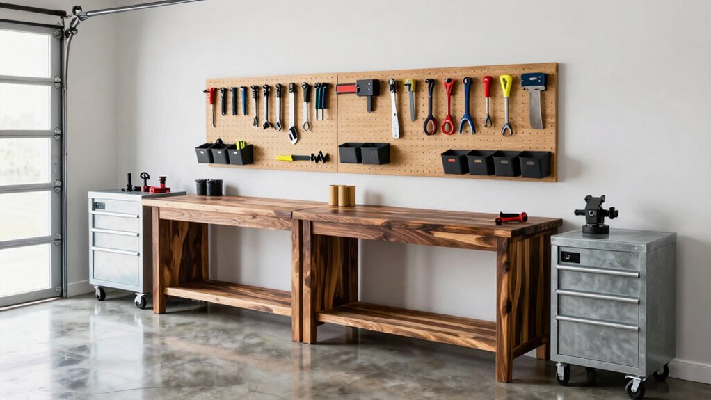optimal garage workbench arrangement