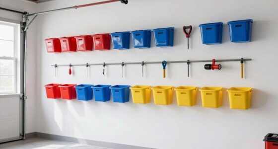 organize tools against wall