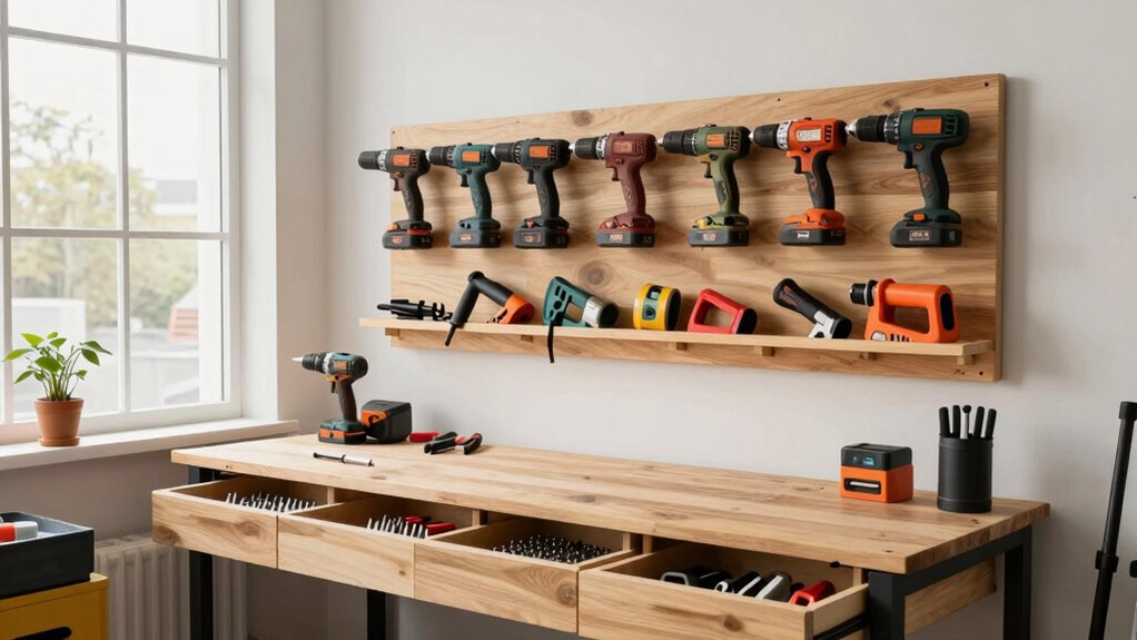 organize tools efficiently nearby