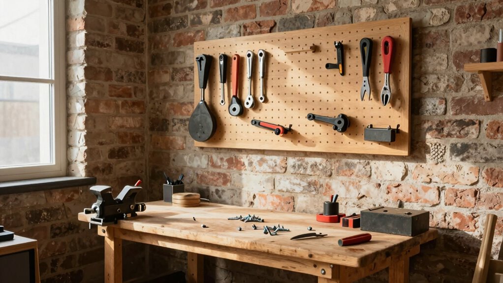 organized ergonomic workshop setup