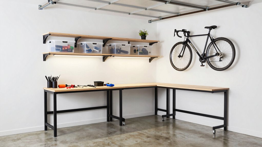 organized functional garage workspace