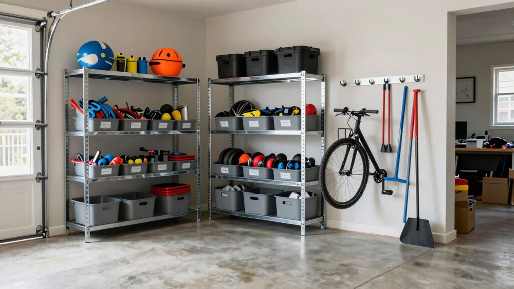 organized garage storage zones