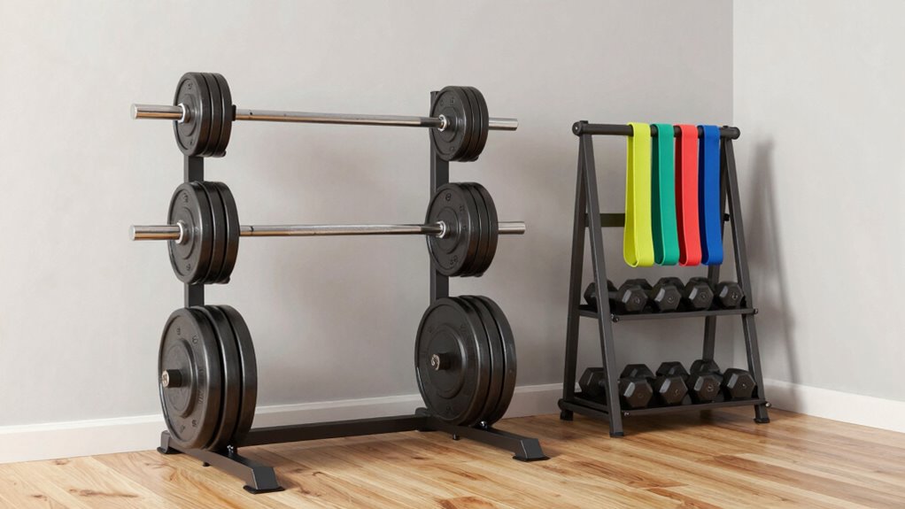 organized stylish workout space