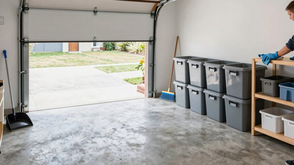 regular garage cleaning routine