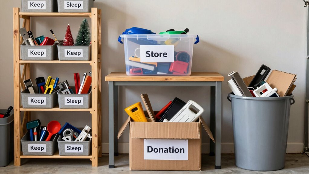 regular garage organization routine
