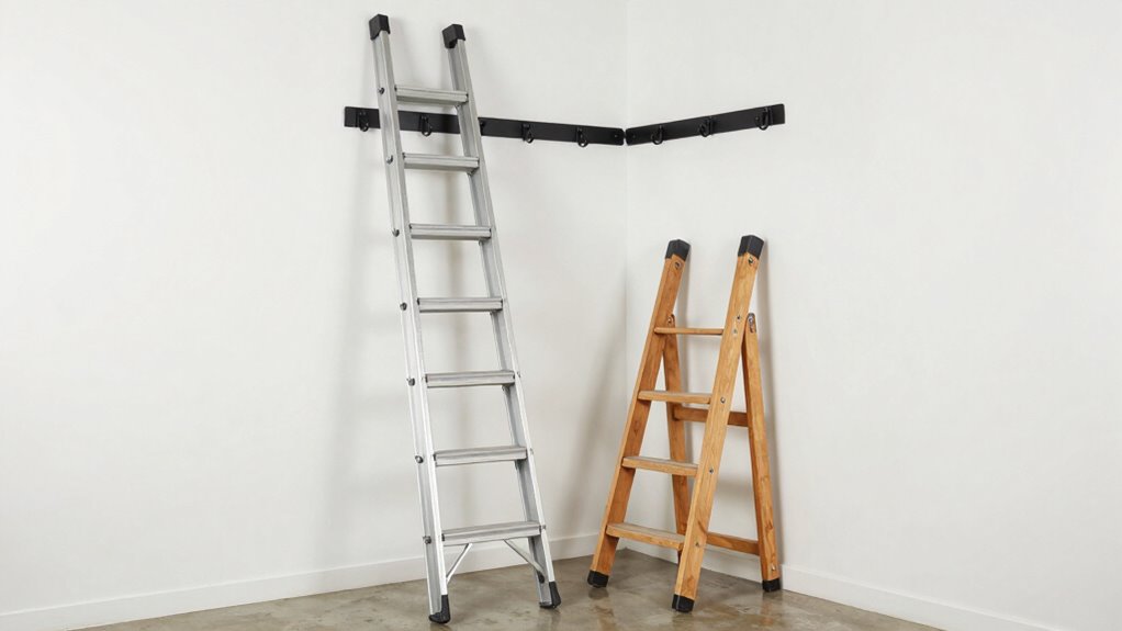 safe organized ladder storage