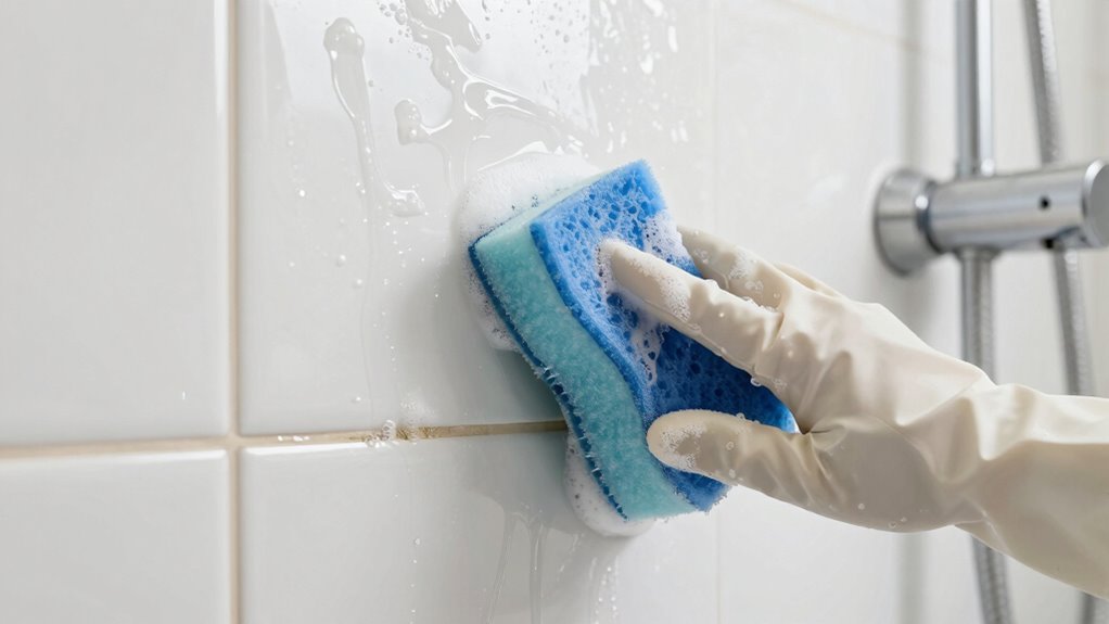 scrub remove rinse dry