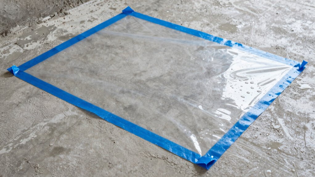 seal plastic sheet check moisture