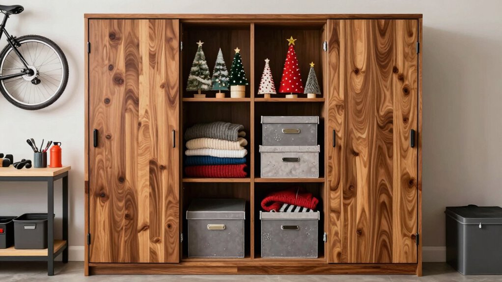 seasonal storage behind doors