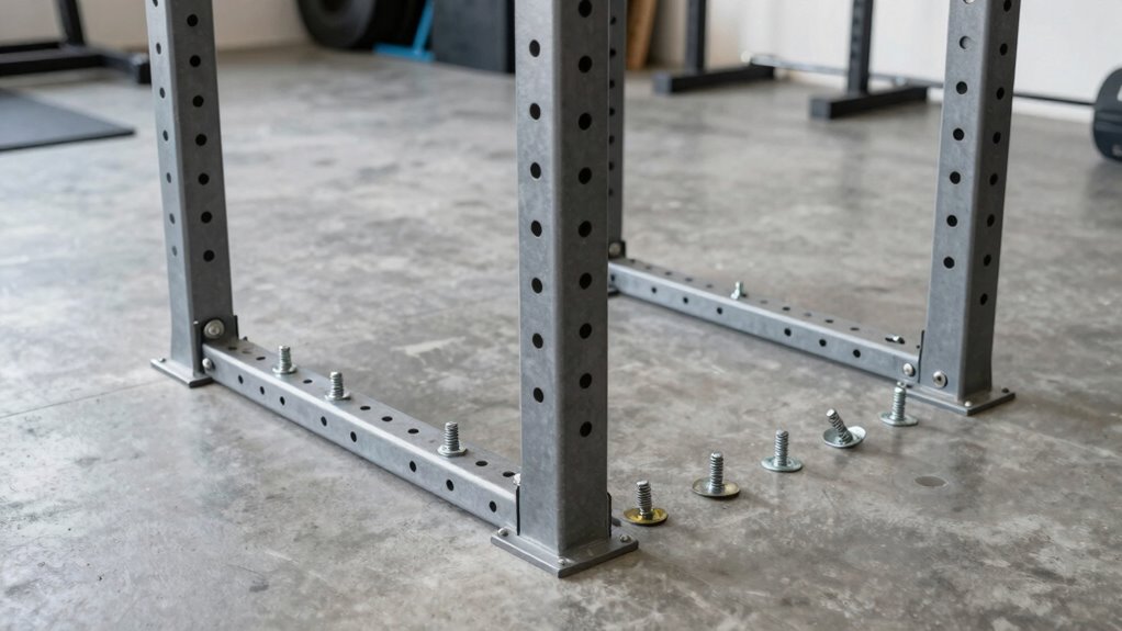 secure concrete power rack
