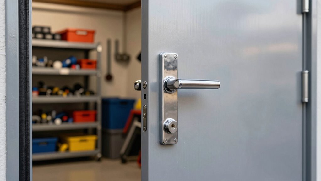 secure garage to house door