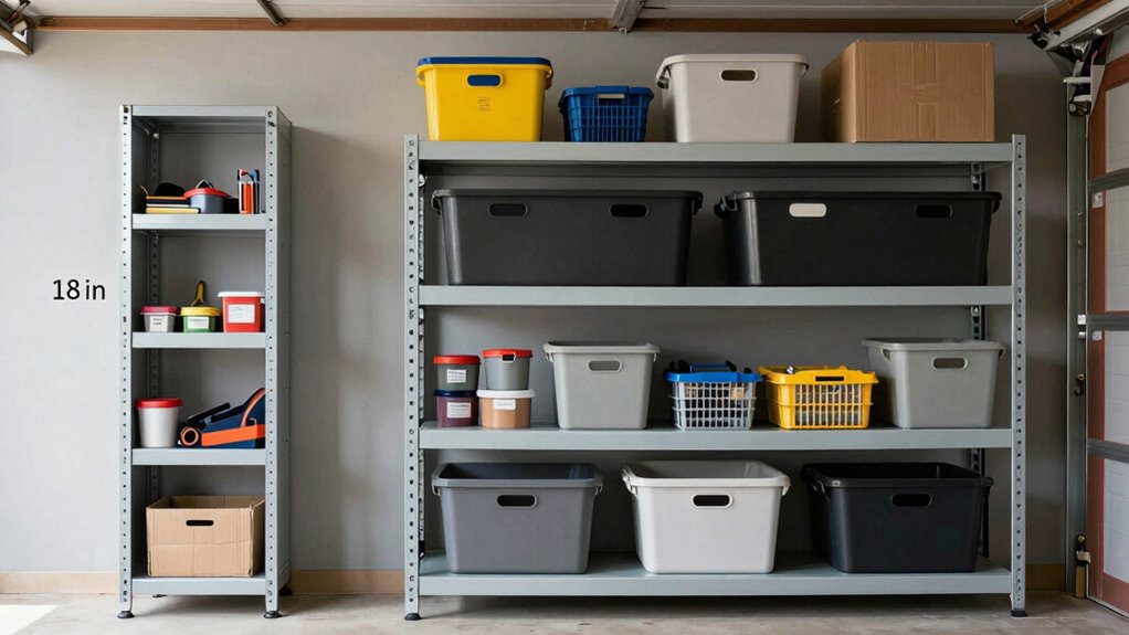shelf depth for storage