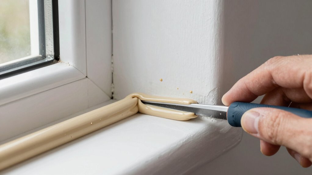 smooth even caulk finish