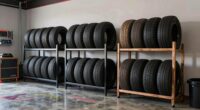 stylish garage tire organization