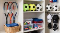 tidy sports equipment storage