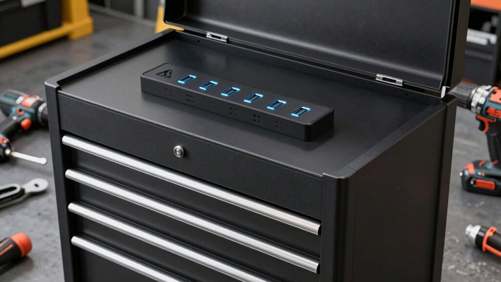 tool chests with power strips