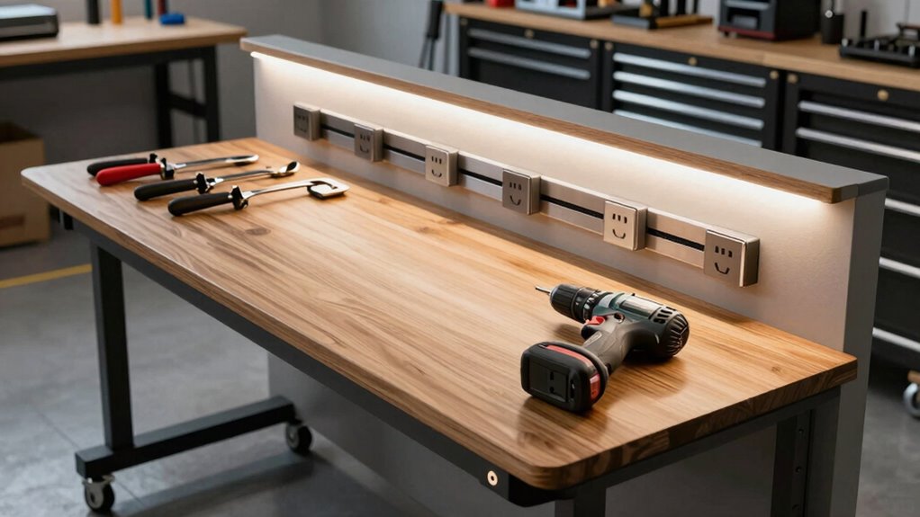 top workbenches with outlets